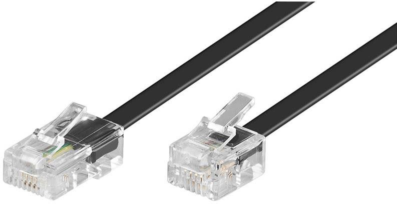 Propojovací kabel PremiumCord telefonní rovný 8P4C (RJ-45) plug - 6P4C (RJ-11) plug 3m - černý
