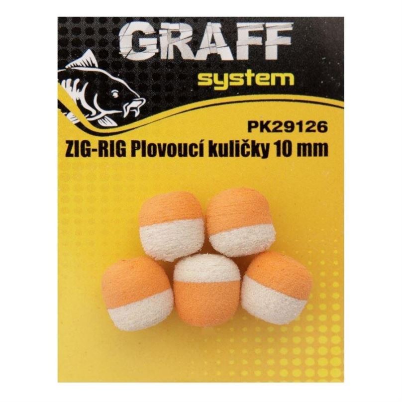 Graff Zig-Rig Plovoucí kuličky 10mm Bílá/Oranžová