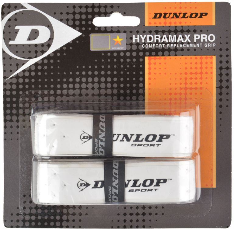 Omotávka na raketu Dunlop Grip Hydramax Pro PU – blistr 2 ks bílý