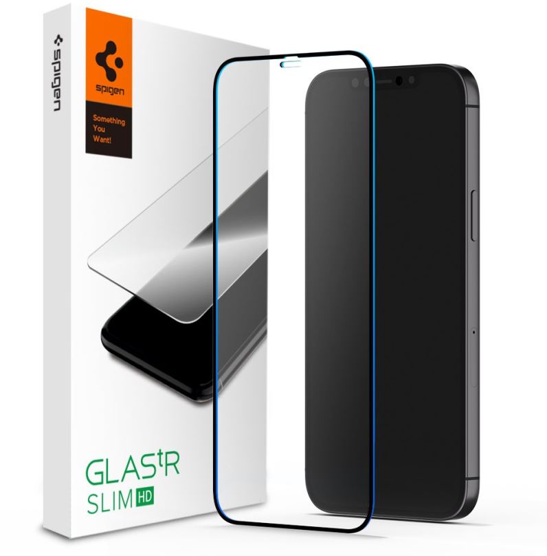 Ochranné sklo Spigen Glass FC Black HD 1 Pack iPhone 12 Pro Max