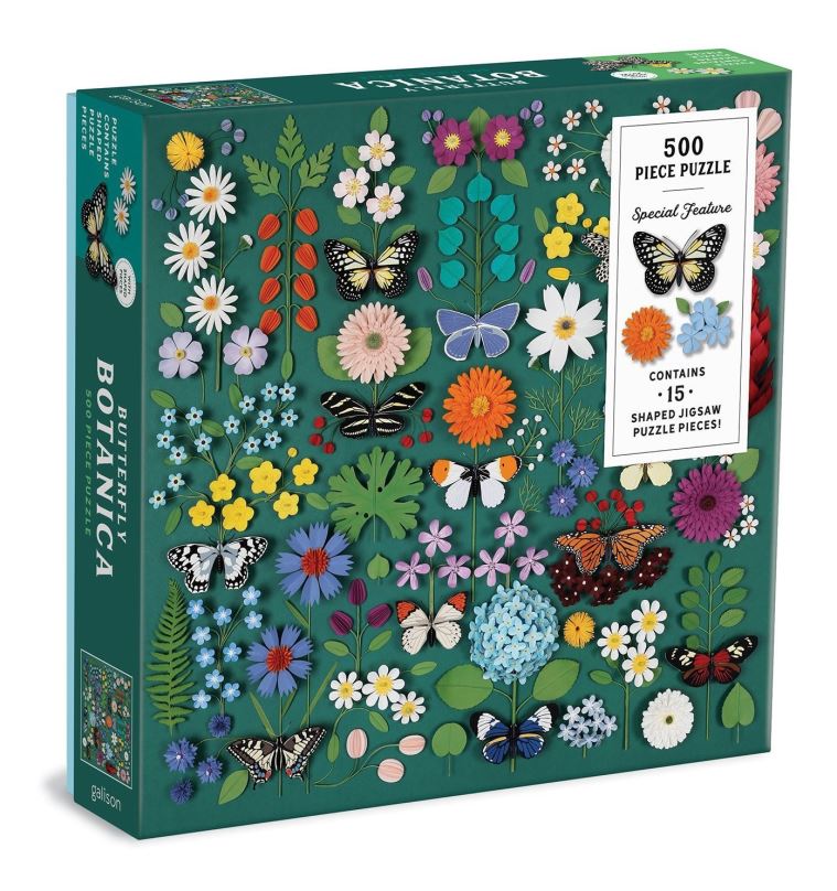 GALISON Čtvercové puzzle Motýlí botanika 500 dílků