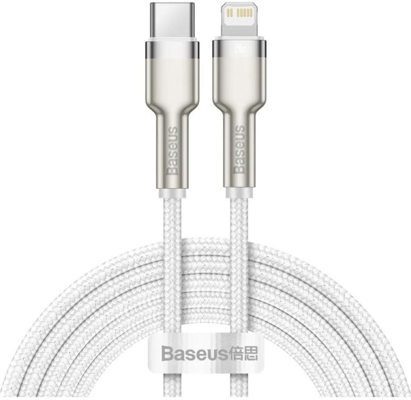 Datový kabel Baseus Cafule Series nabíjecí / datový kabel USB-C na Lightning PD 20W 2m, bílá