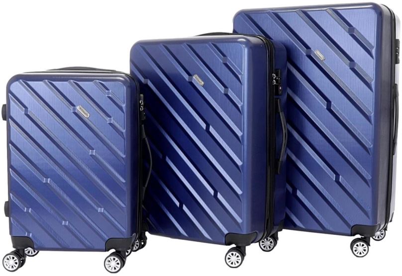 Sada kufrů Sada 3 kufrů T-class TPL-7001, M, L, XL, TSA zámek, rozšiřitelné (modrá)