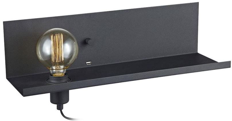 Nástěnná lampa Markslöjd 106482 - Stmívatelné nástěnné svítidlo s USB zásuvkou MULTI 1xE27/60W/230V