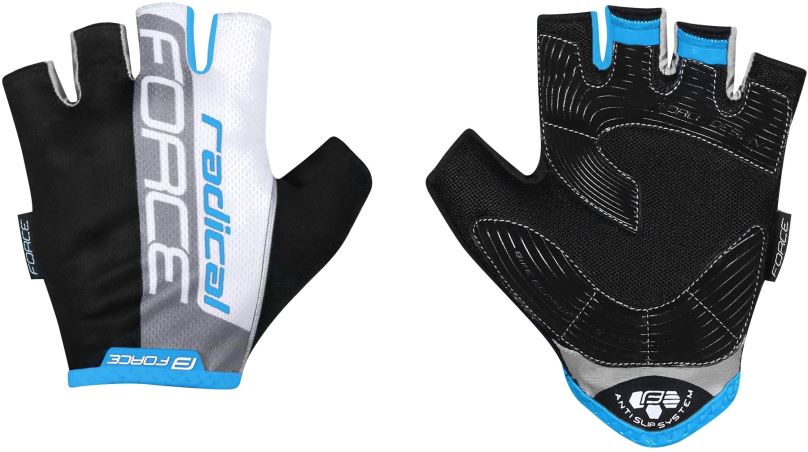 Cyklistické rukavice Force RADICAL, černo-bílo-modré XL