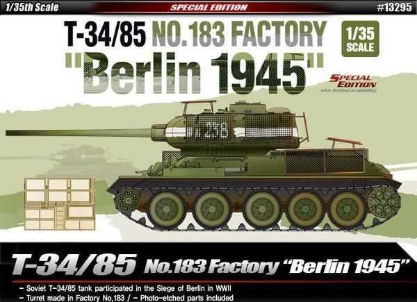 Model tanku Model Kit tank 13295 - T-34/85 No.183 Factory "Berlin 1945"