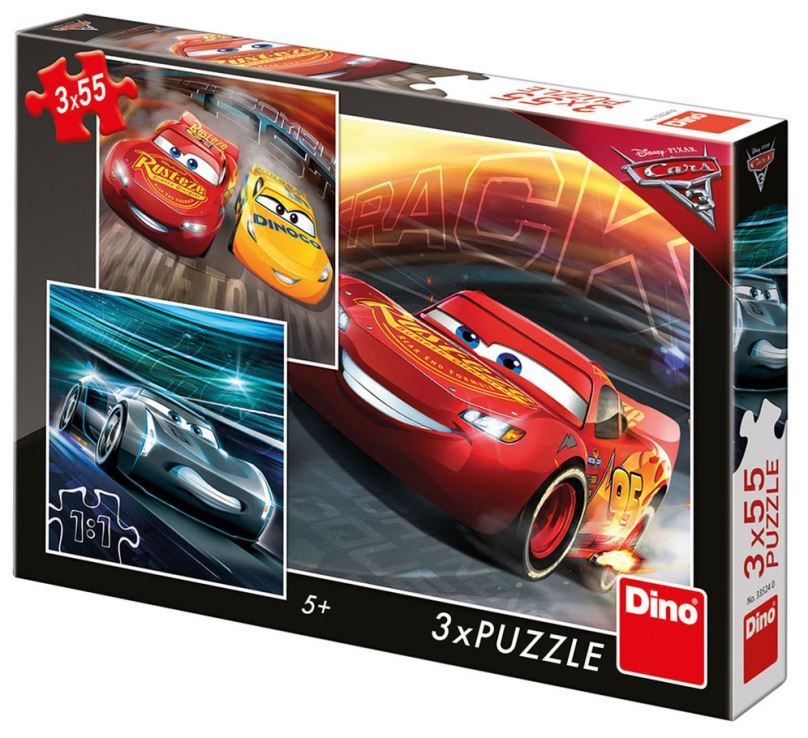 DINO Puzzle Cars 3: Trénink 3x55 dílků