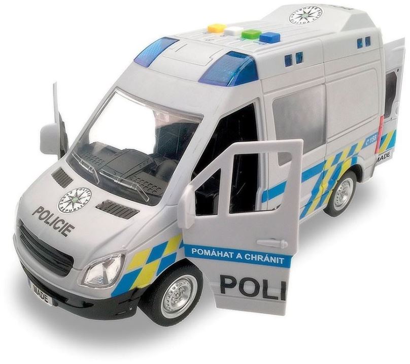 Auto MaDe Auto policejní dodávka, na setrvačník s reálným hlasem posádky, 21 cm