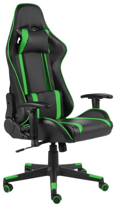 Herní židle SHUMEE Otočná herní židle zelená PVC, 20480