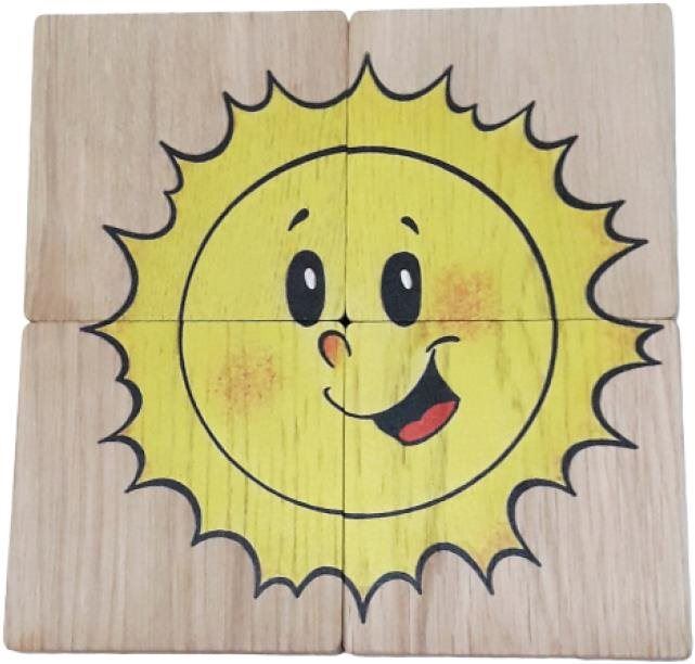 Dřevěné puzzle T-Wood puzzle sluníčko/beruška - 4 dílky