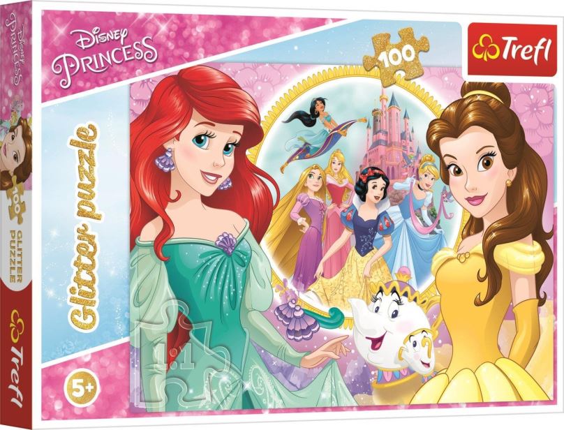 Puzzle Trefl Třpytivé puzzle Disney princezny 100 dílků