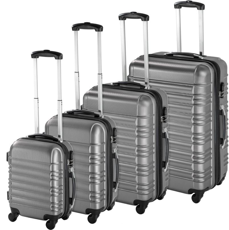 Sada kufrů Skořepinové cestovní kufry sada 4 ks šedé