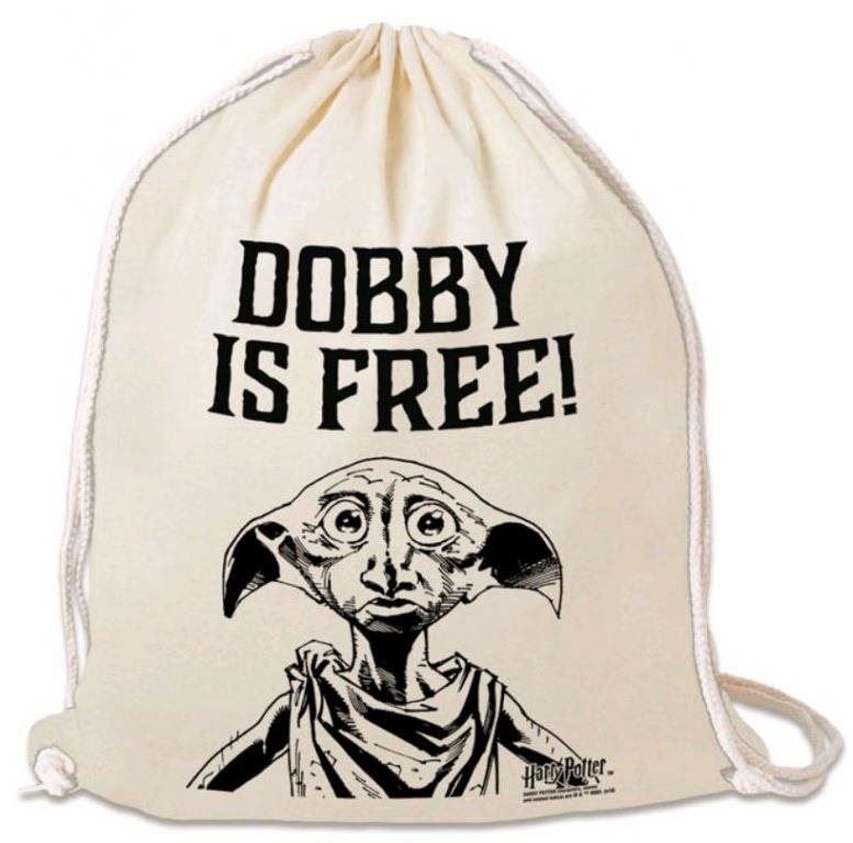 Vak na záda LOGOSHIRT Harry Potter: Dobby is free!, béžový, 35 x 44 cm