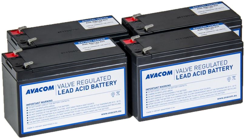 Baterie pro záložní zdroje Avacom bateriový kit pro renovaci RBC24 (4ks baterií)