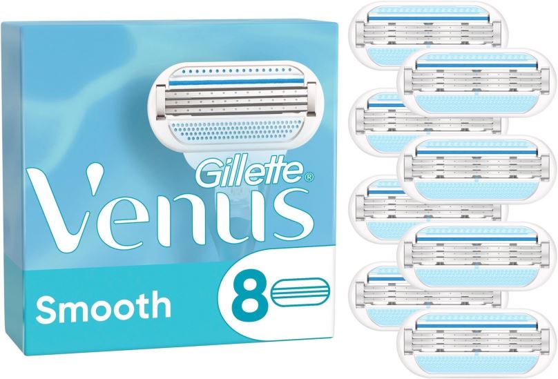 Dámské náhradní hlavice GILLETTE Venus Smooth, dámské náhradní hlavice, 8 ks