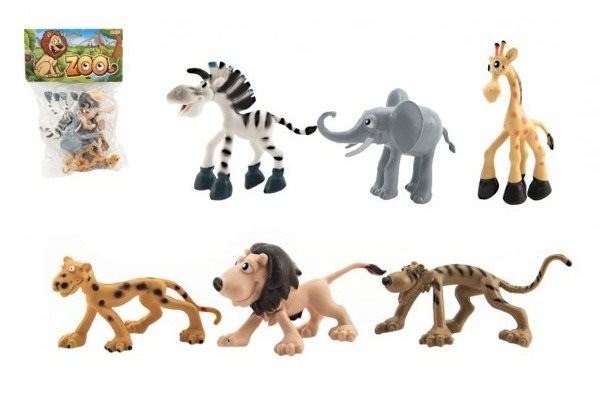 Figurky Teddies Zvířátka veselá safari ZOO 6ks