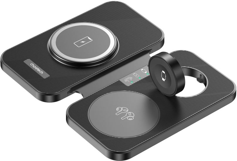 MagSafe bezdrátová nabíječka ChoeTech 3-in-1 MagSafe Wireless Charger Black