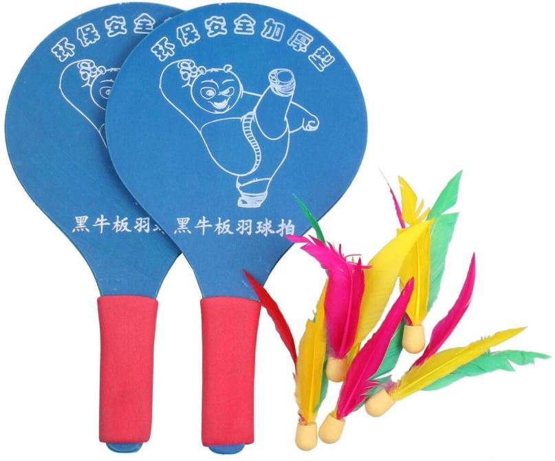 Venkovní hra Merco Battledore dřevěné pálky na badminton modrá