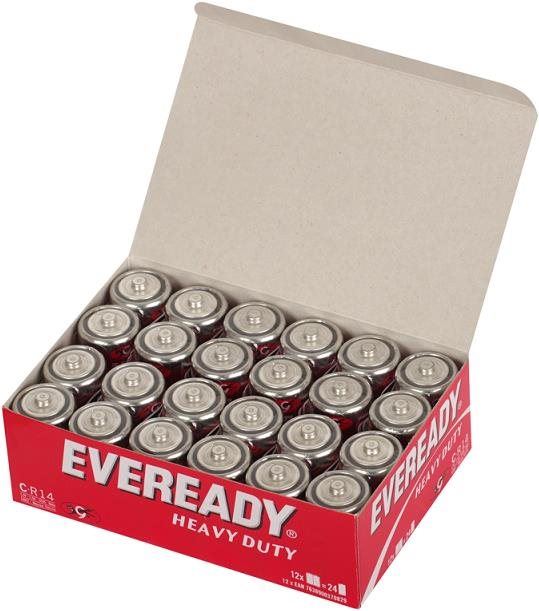 Jednorázová baterie Energizer Eveready C zinkochloridová baterie 24 ks