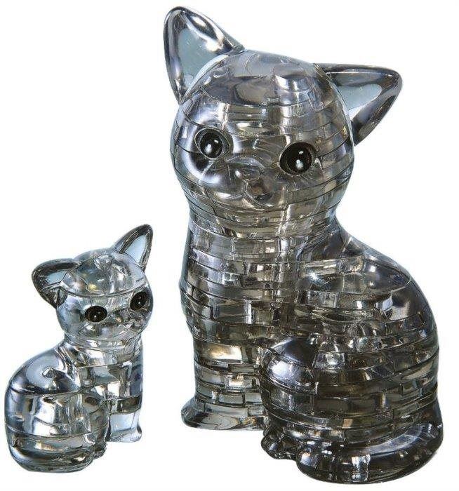 3D puzzle HCM Kinzel 3D Crystal puzzle Kočka s koťátkem 49 dílků