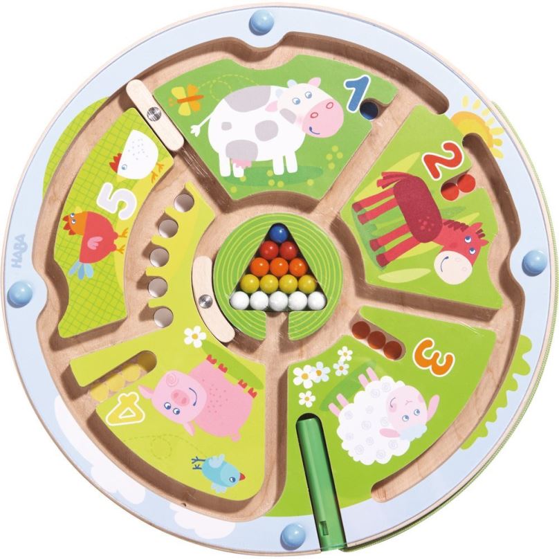 Vzdělávací hračka Haba Magnetický labyrint Farma