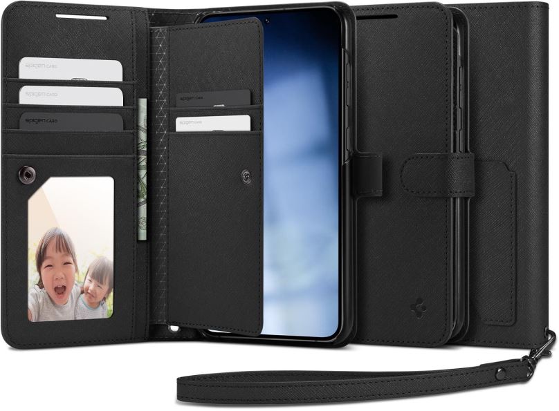 Kryt na mobil Spigen Wallet S Plus Black Samsung Galaxy S23+
