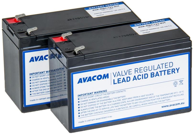 Baterie pro záložní zdroje Avacom bateriový kit pro renovaci RBC123 (2ks baterií)