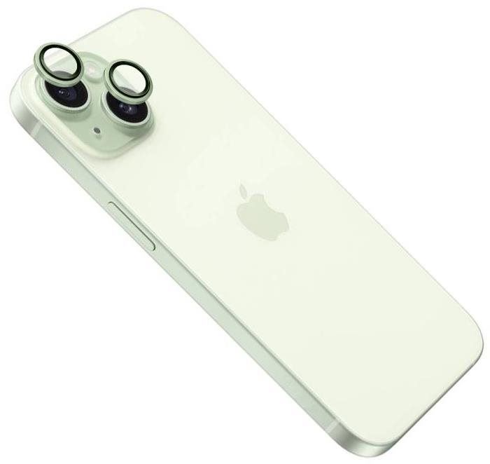 Ochranné sklo FIXED Camera Glass pro Apple iPhone 15/15 Plus světle zelená