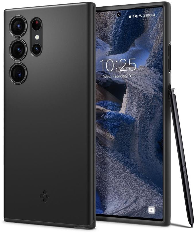Kryt na mobil Spigen Thin Fit Black Samsung Galaxy S23 Ultra