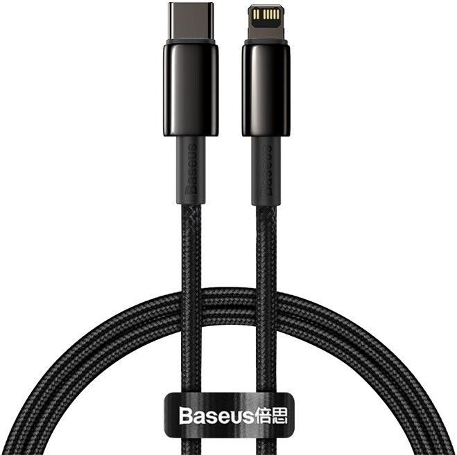 Napájecí kabel Baseus Tungsten Gold Fast Charging Data Cable Type-C to Lightning PD 20W 1m Black