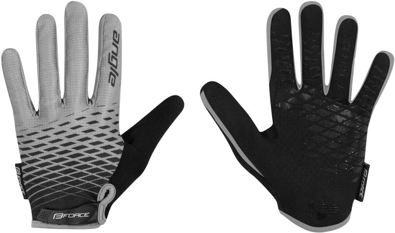 Cyklistické rukavice Force MTB ANGLE, šedo-černé L