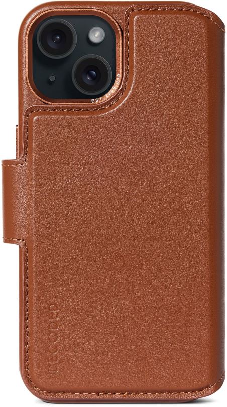 Pouzdro na mobil Decoded Leather Detachable Wallet Tan iPhone 15