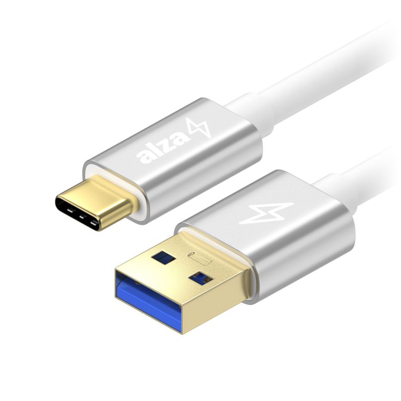 Datový kabel AlzaPower AluCore USB-C 3.2 Gen 1, 2m stříbrný