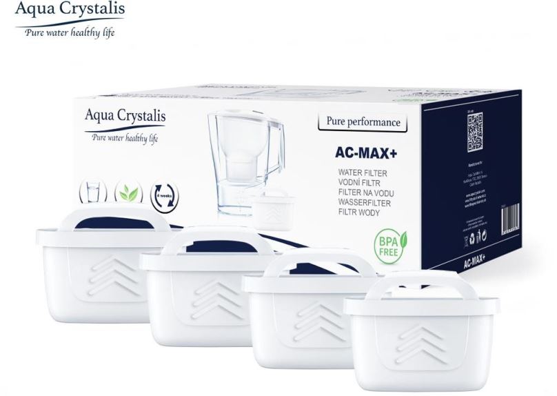 Filtrační patrona Aqua Crystalis filtrační patrona AC-MAX+ (náhrada filtru Brita Maxtra) - 4 kusy