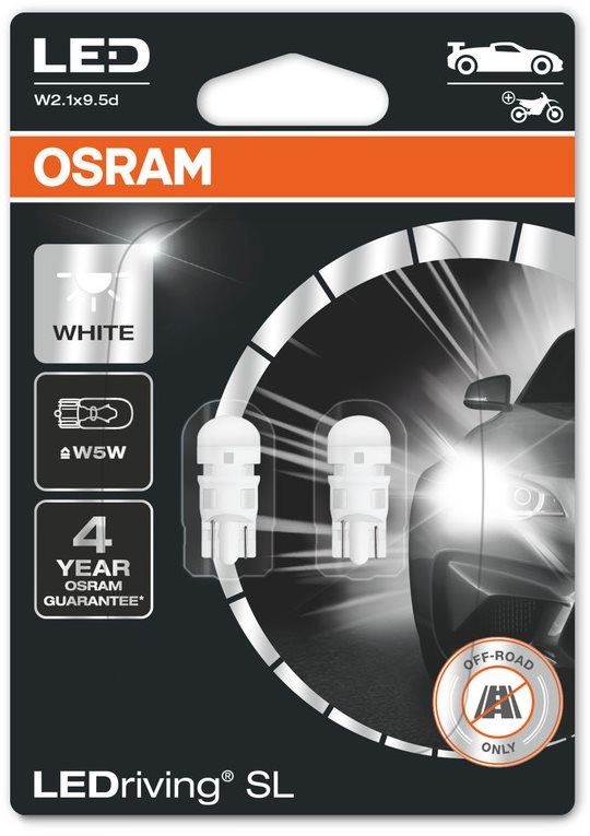 LED autožárovka OSRAM LEDriving SL W5W Studeně bílá 6000K 12V dva kusy v balení