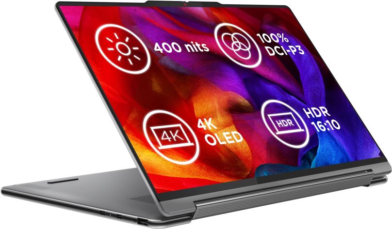 Tablet PC Lenovo Yoga 9 2-in-1 14IMH9 Luna Grey celokovový + myš Lenovo 600 Bluetooth Silent Mouse + pouzdro L