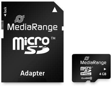 Paměťová karta MEDIARANGE microSDHC 4GB Class 10 + SD adaptér