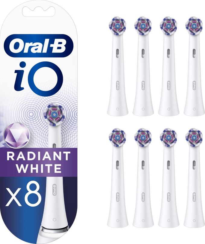 Náhradní hlavice k zubnímu kartáčku Oral-B iO Radiant White Kartáčkové Hlavy, 8ks