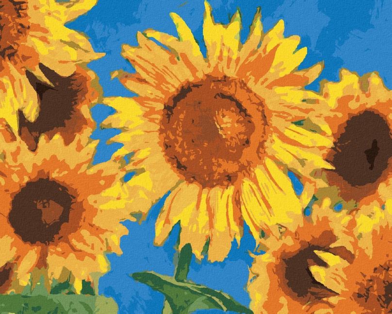 Malování podle čísel Slunečnice podle Van Gogha, 40x50 cm, bez rámu a bez vypnutí plátna