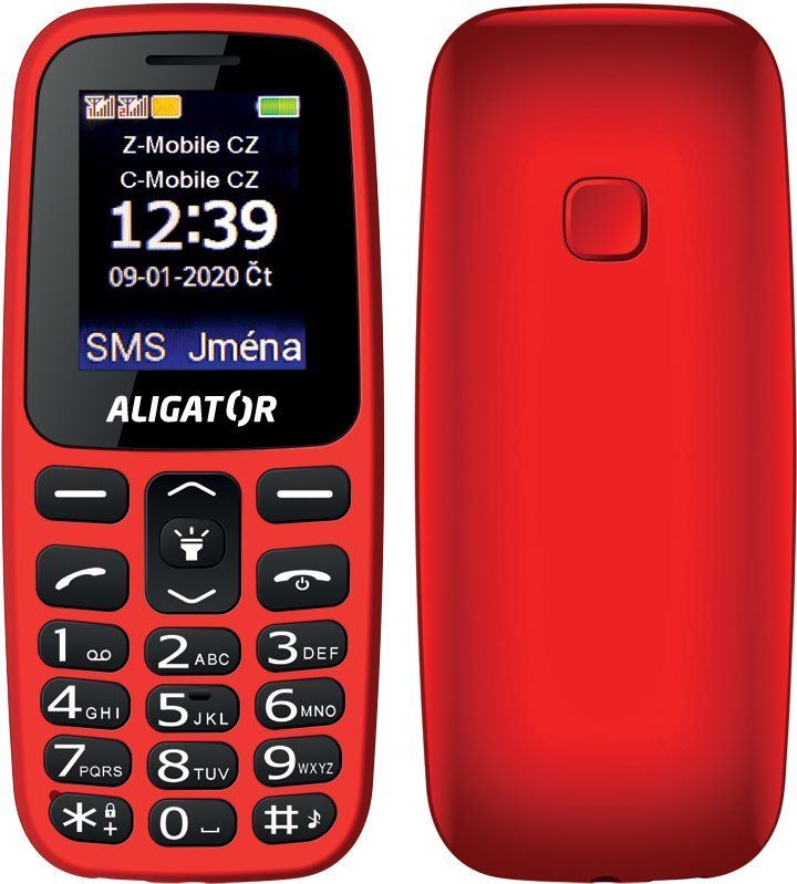 Mobilní telefon Aligator A220 Senior červená