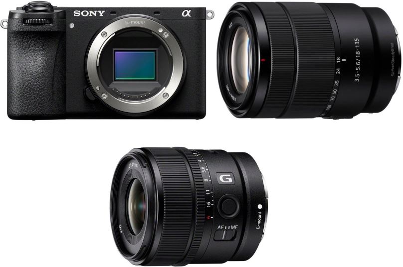 Set Sony Alpha A6700 + E 18-135mm f/3.5-5.6 + E 15 mm F1.4 G