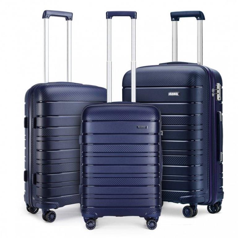 Sada kufrů Kono Sada 3 cestovních kufrů 2091 Tmavě modrá Navy S M L