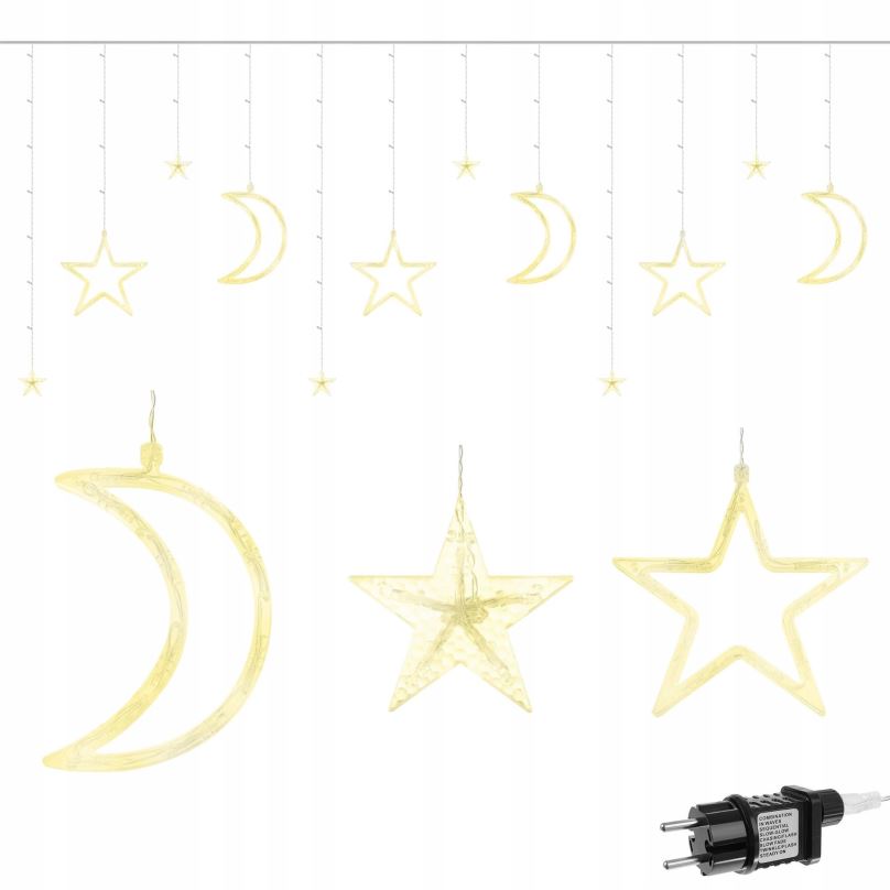 Vánoční osvětlení ISO 11329 hvězdy, měsíc 138 LED teplá bílá