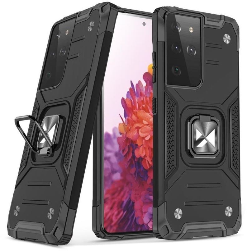 Kryt na mobil Ring Armor plastový kryt na Samsung Galaxy S22 Ultra, černý, 39827