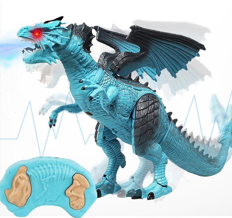 RC model IKONKA RC dinosaurus ovládaný drak - chodí řve dýchá páru 41 cm