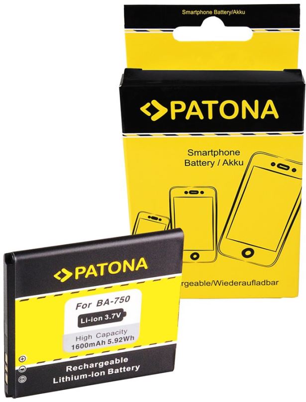 Baterie pro mobilní telefon PATONA pro Sony Ericsson BA750 1600mAh 3,7V Li-Ion