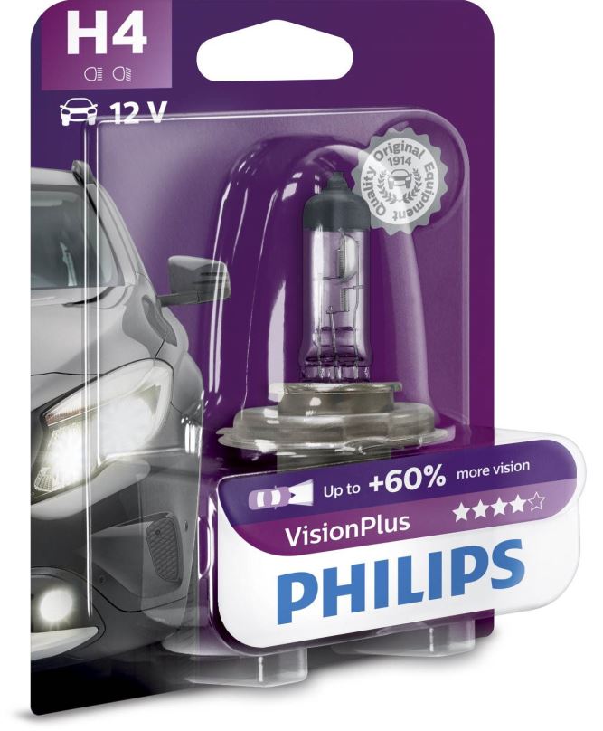 Autožárovka PHILIPS H4 VisionPlus 1 ks