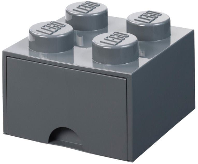 Úložný box LEGO úložný box 4 s šuplíkem - tmavě šedá