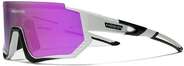 Cyklistické brýle Kingseven Cyklistické brýle LS910 Bílo – černé / sklo fialové C04