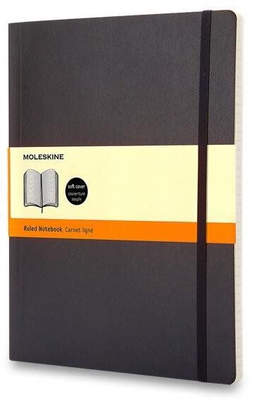 Zápisník MOLESKINE XL, měkké desky, linkovaný, černý